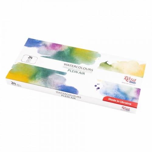 Набір акварельних фарб Rosa Studio PLEIN AIR 24кол кювета картон 3405002