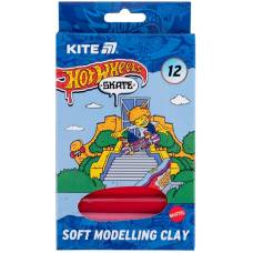 Пластилин Kite 12цв 200гр восковой HW25-086-2 Hot Wheels