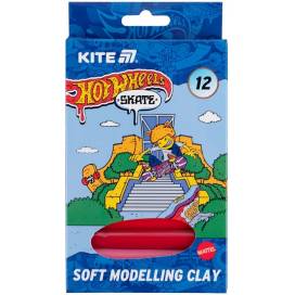 Пластилин Kite 12цв 200гр восковой HW25-086-2 Hot Wheels