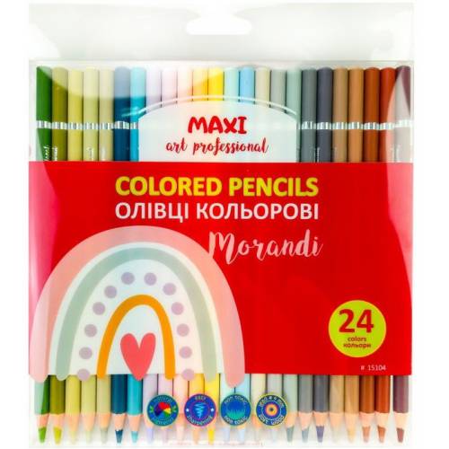Цветные карандаши Maxi 24 цв Morandi MX15104 круглые Цветные карандаши Maxi 24 цв Morandi MX15104 круглые