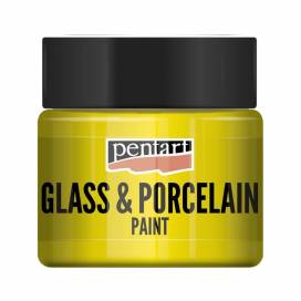 Краска для стекла TM Pentart Glass&porcelaine акриловая на водной основе 30мл 35 желтая