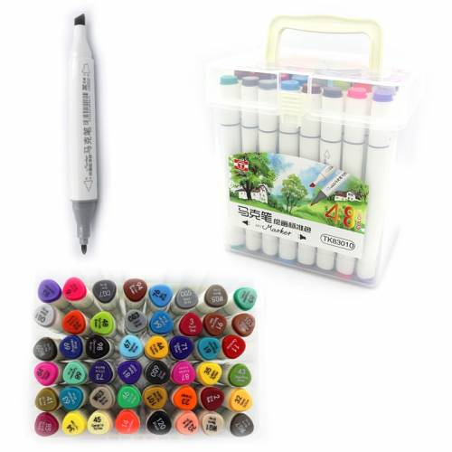 Скетч маркеры Josef в пластиковом контейнере 48цв.TK83010-48 двухсторонние Sketchmarker для скетчинга