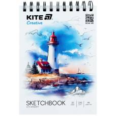 Альбом для акварели Kite Creative скетчбук 230г/м2 A5, 20 арк., пружина K-1283 Альбом для акварели Kite Creative скетчбук 230г/м2 A5, 20 арк., пружина K-1283