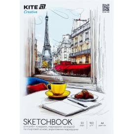Блокнот для маркеров Kite Creative скетчбук А4, 30 листов, склейка, 160г/м2 K-1281
