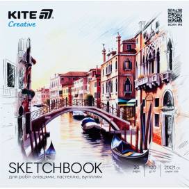 Блокнот для графики Kite Creative скетчбук для робот карандашами 21х21см 30л., K-1279 склейка 120г/м2