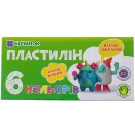 Пластилин БАРВІНОК 6цв 120гр 6-430