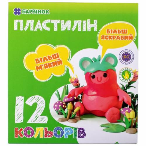 Пластилин БАРВІНОК 12цв 240гр 6-433